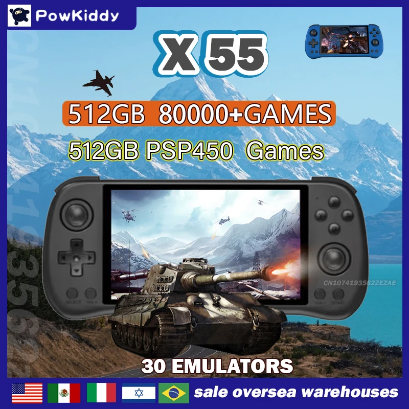 Retro X8 Gaming Console - 80000 게임 512G POWKIDDY X55 5.5