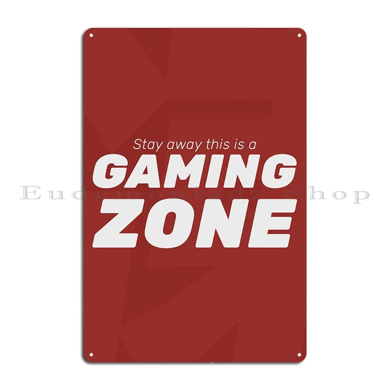 Retro Gaming Zone - 게임 영역에서 벗어나십시오 금속 간판 디자인
