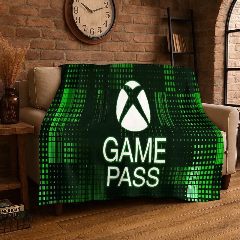 Retro Gaming Logo - 레트로 Xbox 게임 게이머 로고 플란넬