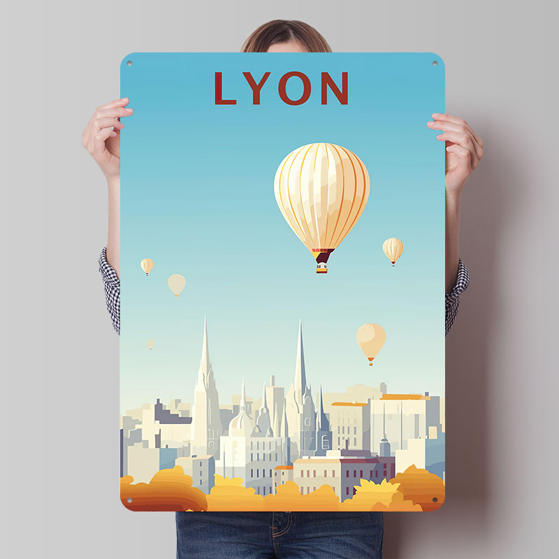 Retro Gaming Lyon - 리옹 여행 프린트 포스터 맞춤형 레트로