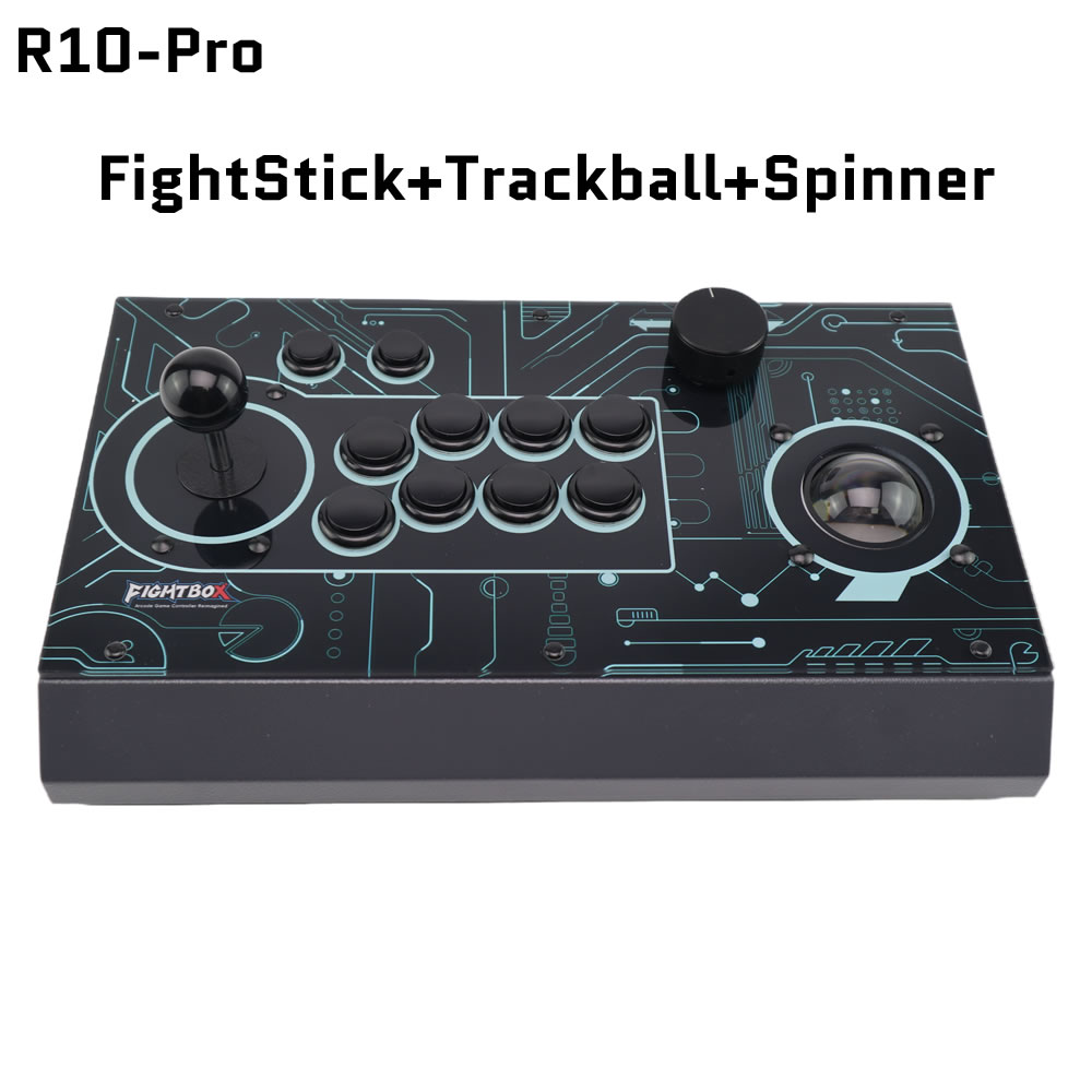 Retro Gaming Usb - FightBox R10-PRO 아케이드 파이트 스틱 트랙볼&스피너