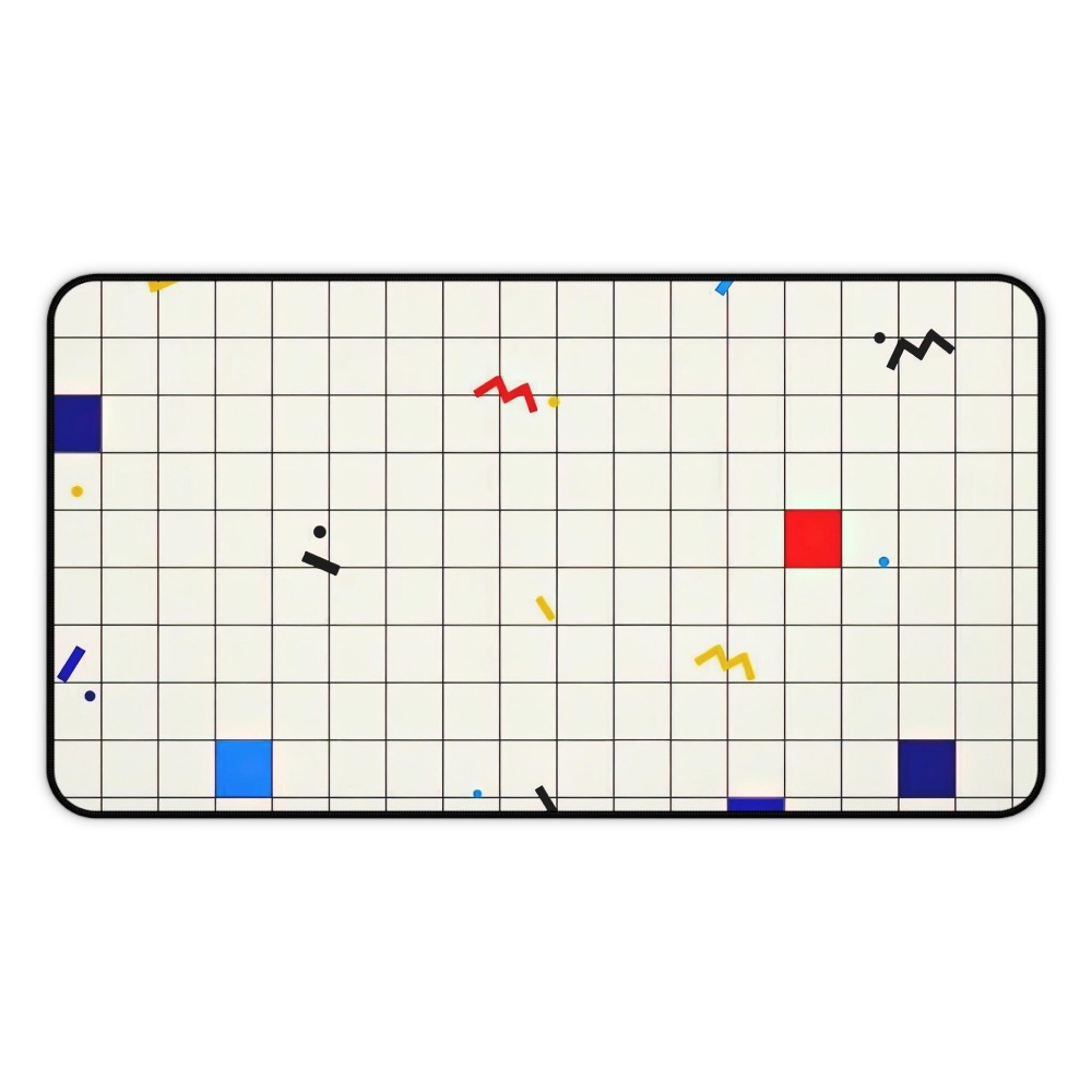 Retro Gaming Design - 레트로 기하학적 그리드 데스크 매트 마우스