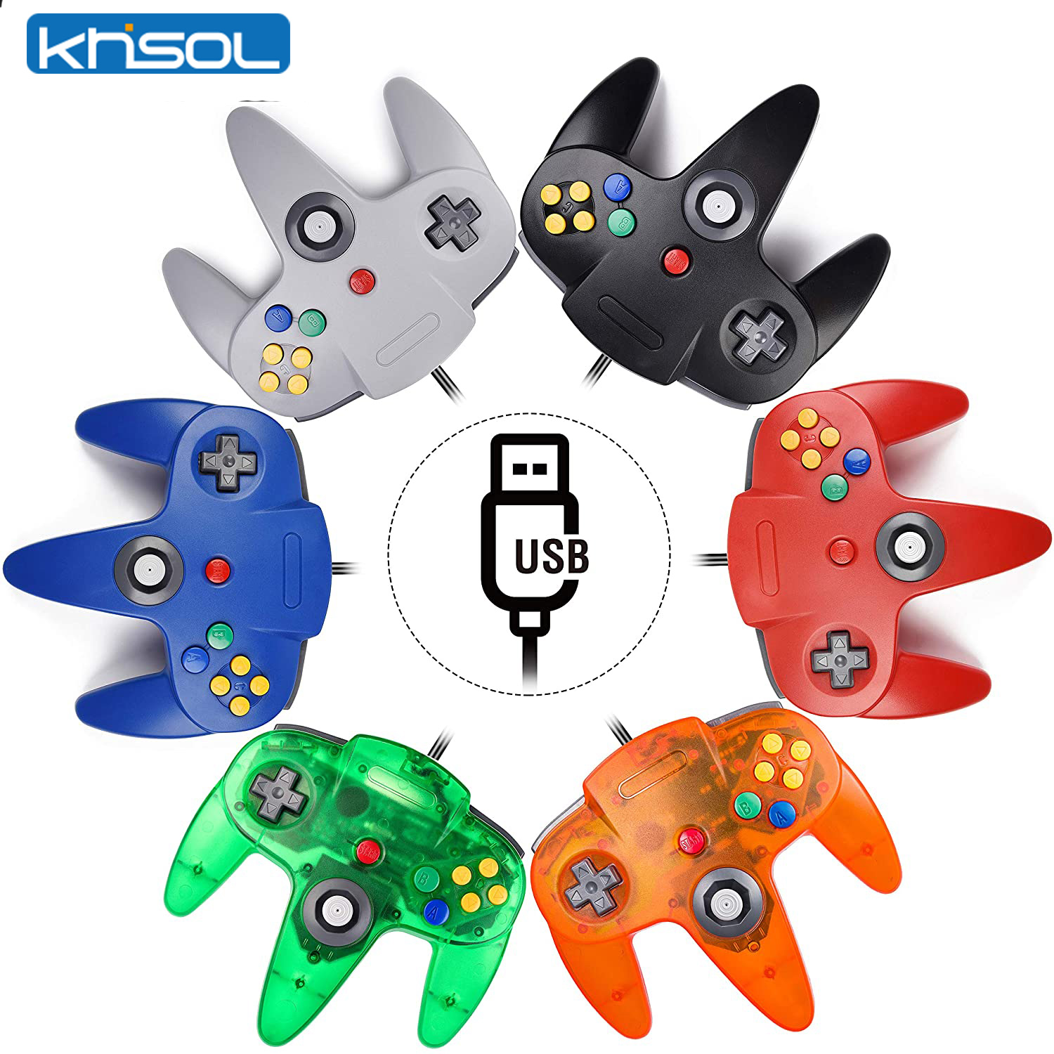 Retro Gaming Usb - N64 컨트롤러 클래식 USB 유선 원격