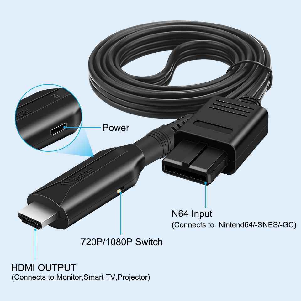 N64-HDMI 호환 케이블 변환기 어댑터, Ninte - Retro Gaming Cables 리뷰 및 가격