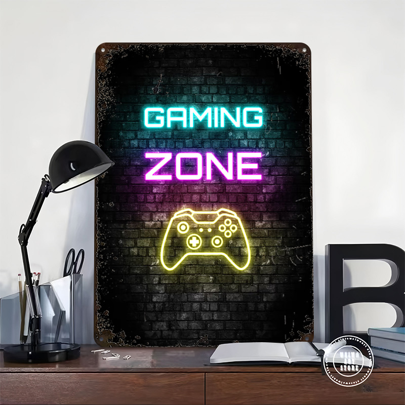 게임 존 네온 사인 벽돌 프린트 포스터 맞춤형 벽 예술 - Retro Gaming Zone 리뷰 및 가격