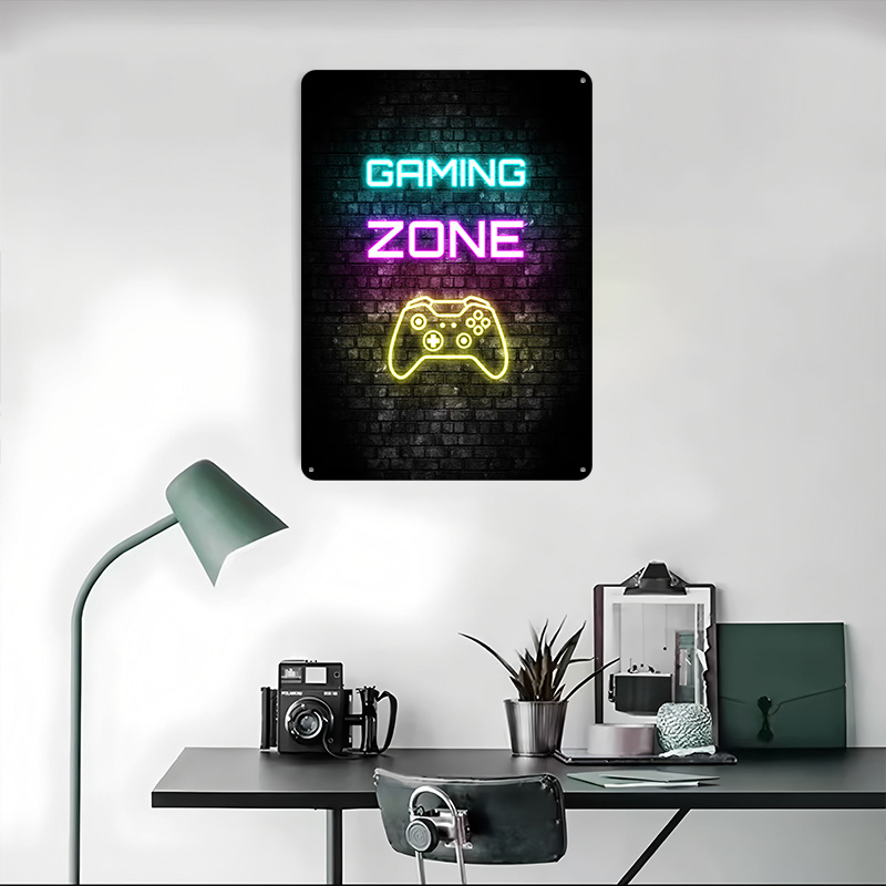 게임 존 네온 사인 벽돌 프린트 포스터 맞춤형 벽 예술 - Retro Gaming Zone 리뷰 및 가격